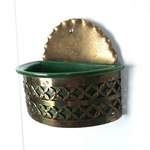 Vintage Brass Planter Wall Hanging BOHO